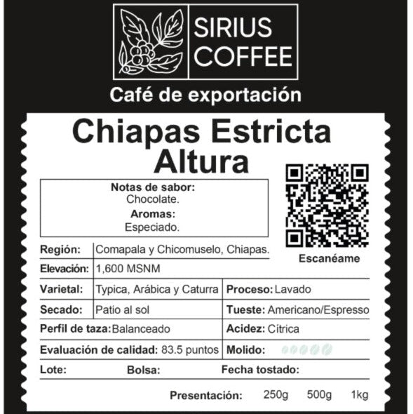 Café Chiapas Estricta Altura SHG