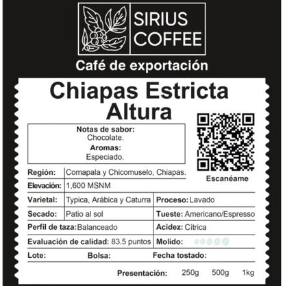 Café Chiapas Estricta Altura SHG