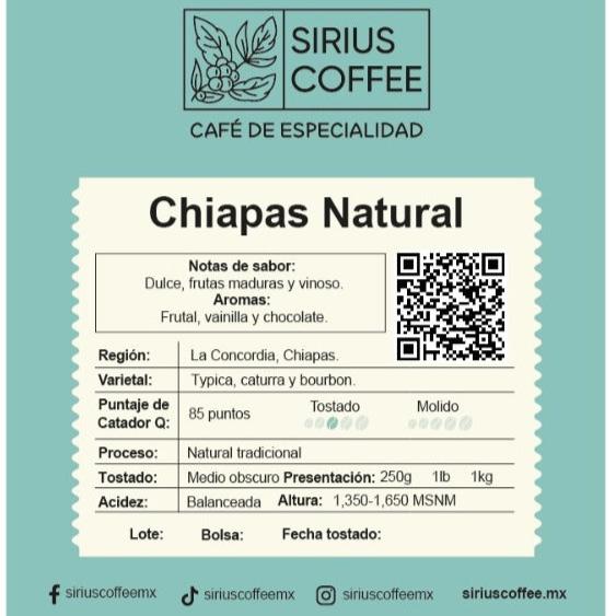 Café natural tradicional Chiapas