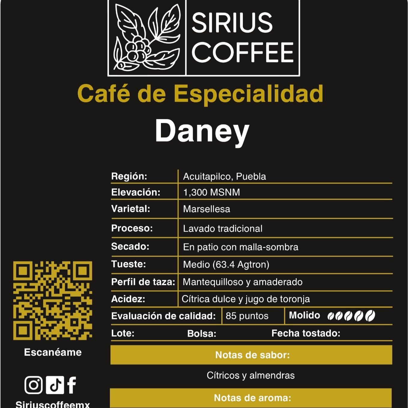 Café cítrico dulce y almendras